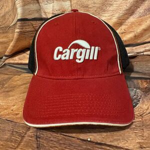 Cargill Hat Men's Stretch Fit Red Black Mesh Trucker Cap Corporate Promo